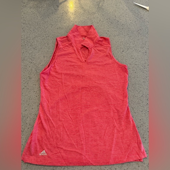 Adidas Red Striped Polo Shirt - Picture 1 of 3